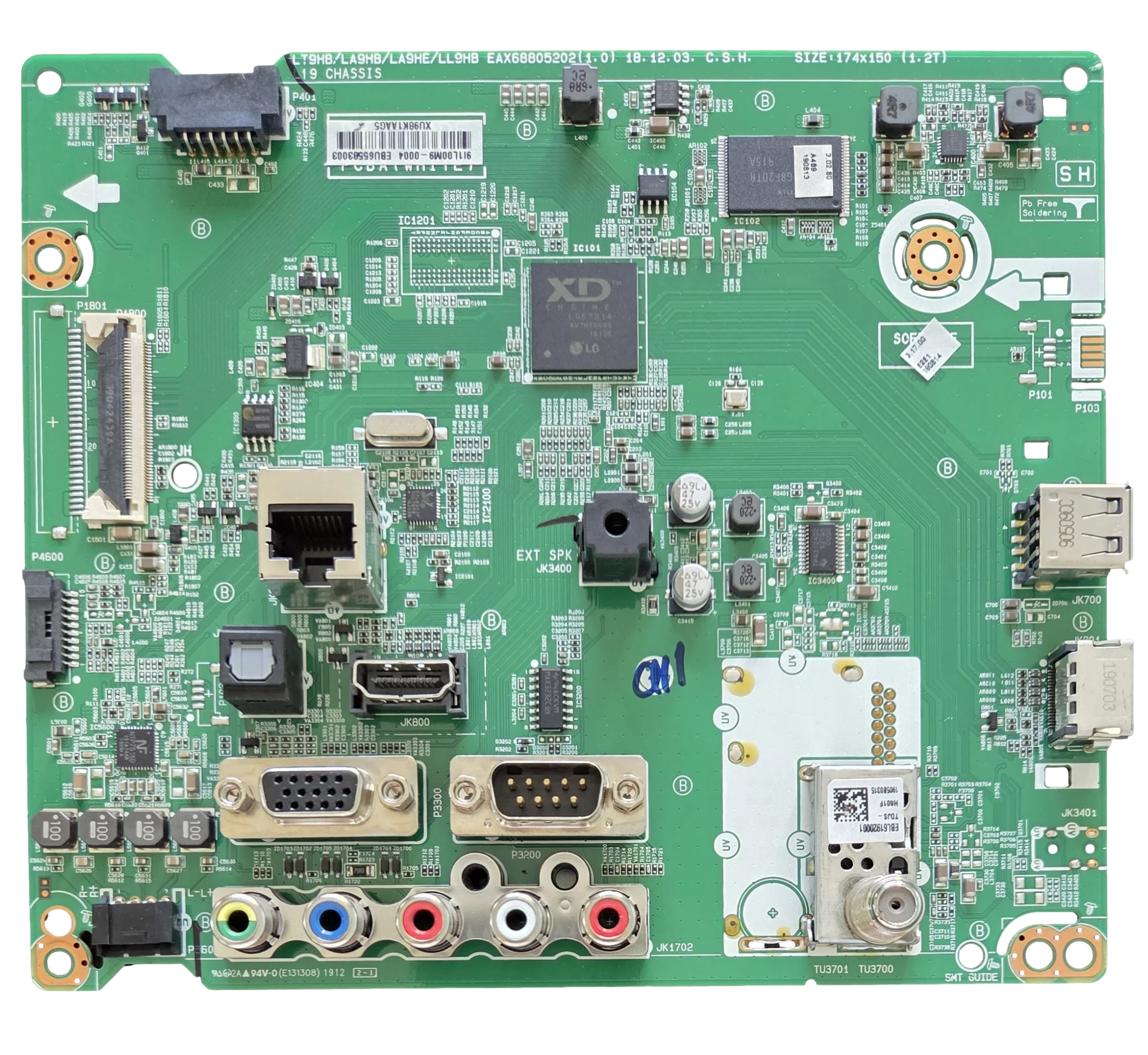 EBU65583003, LG Main Board, EAX68805202(1.0), 43LT340C0UB.BUSFLJM, 43LT340C0UB