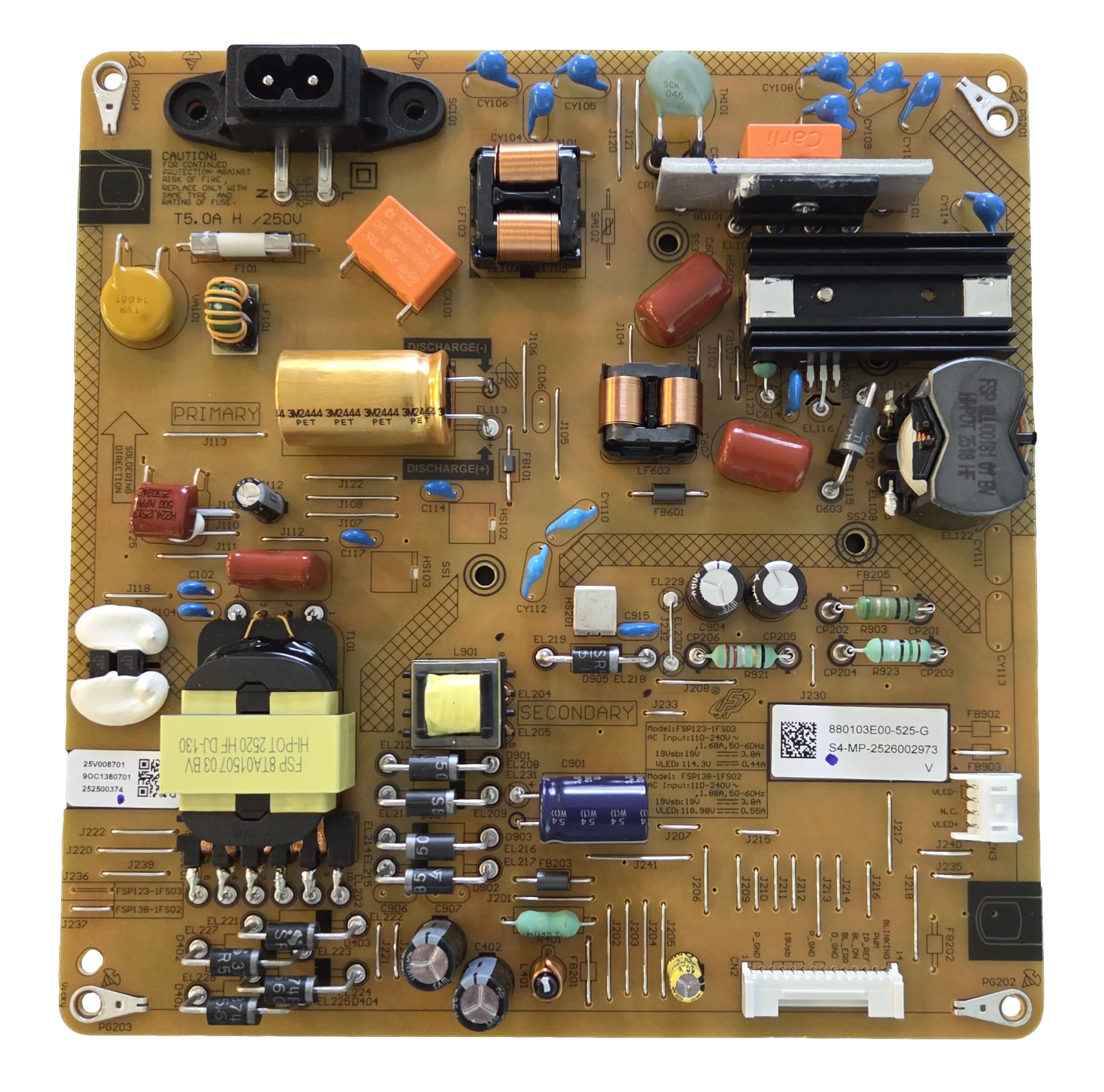 FSP123-1FS03 Sony Power Supply, 880103E00-525-G, 9OC1380701, K-43S20M2
