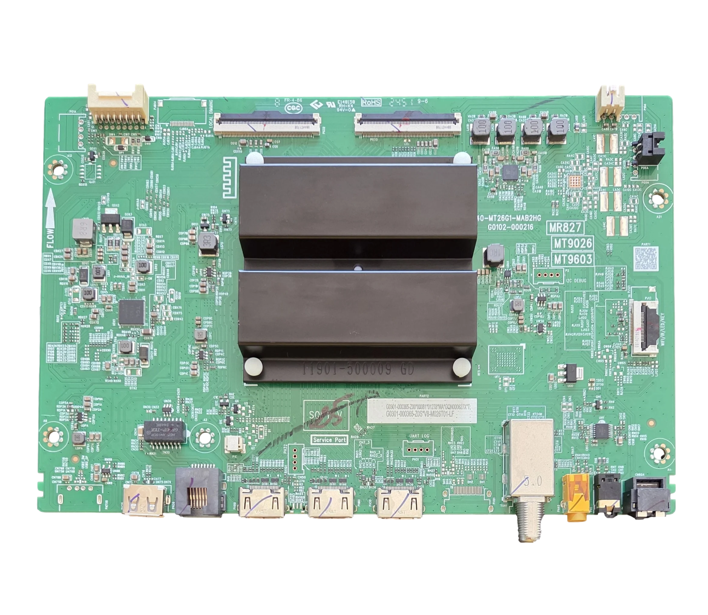 G0301-000365 TCL Main Board, G0301-000365-Z00, 40-MT26G1-MAB2HG, G0102-000216, 75F35