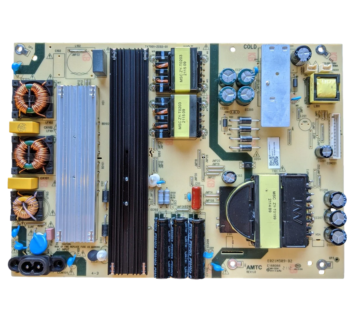 LT-75MAW605-POWER JVC Power Board Supply, TV7001-ZC02-01, M17, 20210711, LT-75MAW605