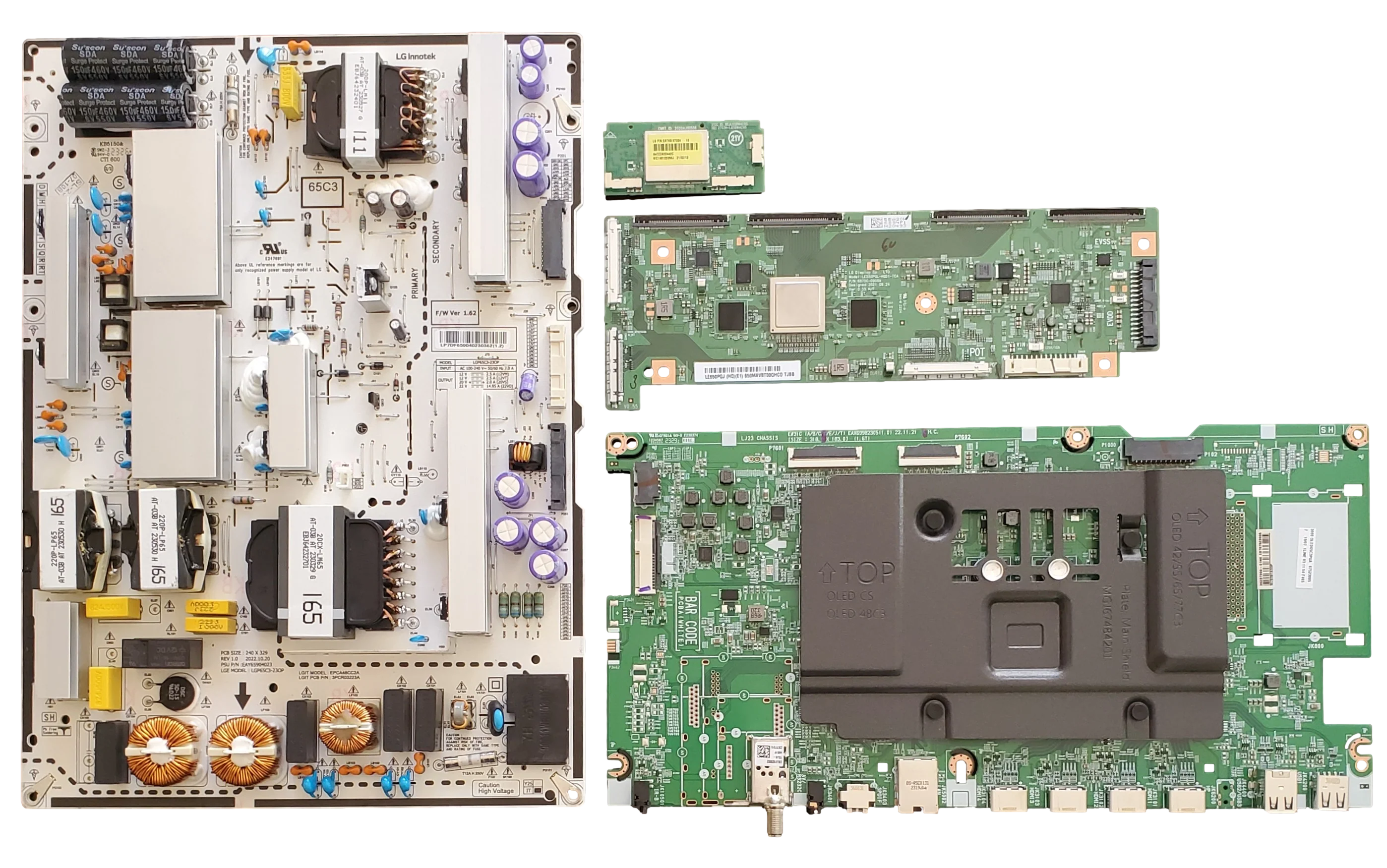 OLED65C3PUA LG TV Repair Parts Kit, EBT67523005 Main Board, EAY65904023 Power Supply, 6871L-6894F T-Con, EAT65167004 Wifi, OLED65C3PUA DUSQLJR, OLED65C3PUA