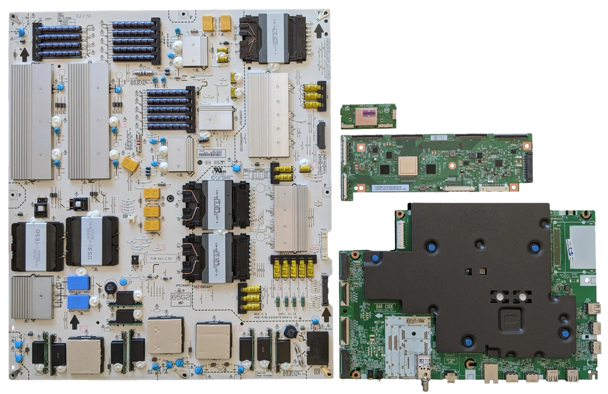 OLED65G2PUA LG TV Repair Parts Kit, EBT66914703 Main Board, EAY36152501 or EBR36152501 Power Supply, 6871L-6894F T-Con, EAT65164802 Wifi, OLED65G2PUA, OLED65G2PUA.DUSQLJR