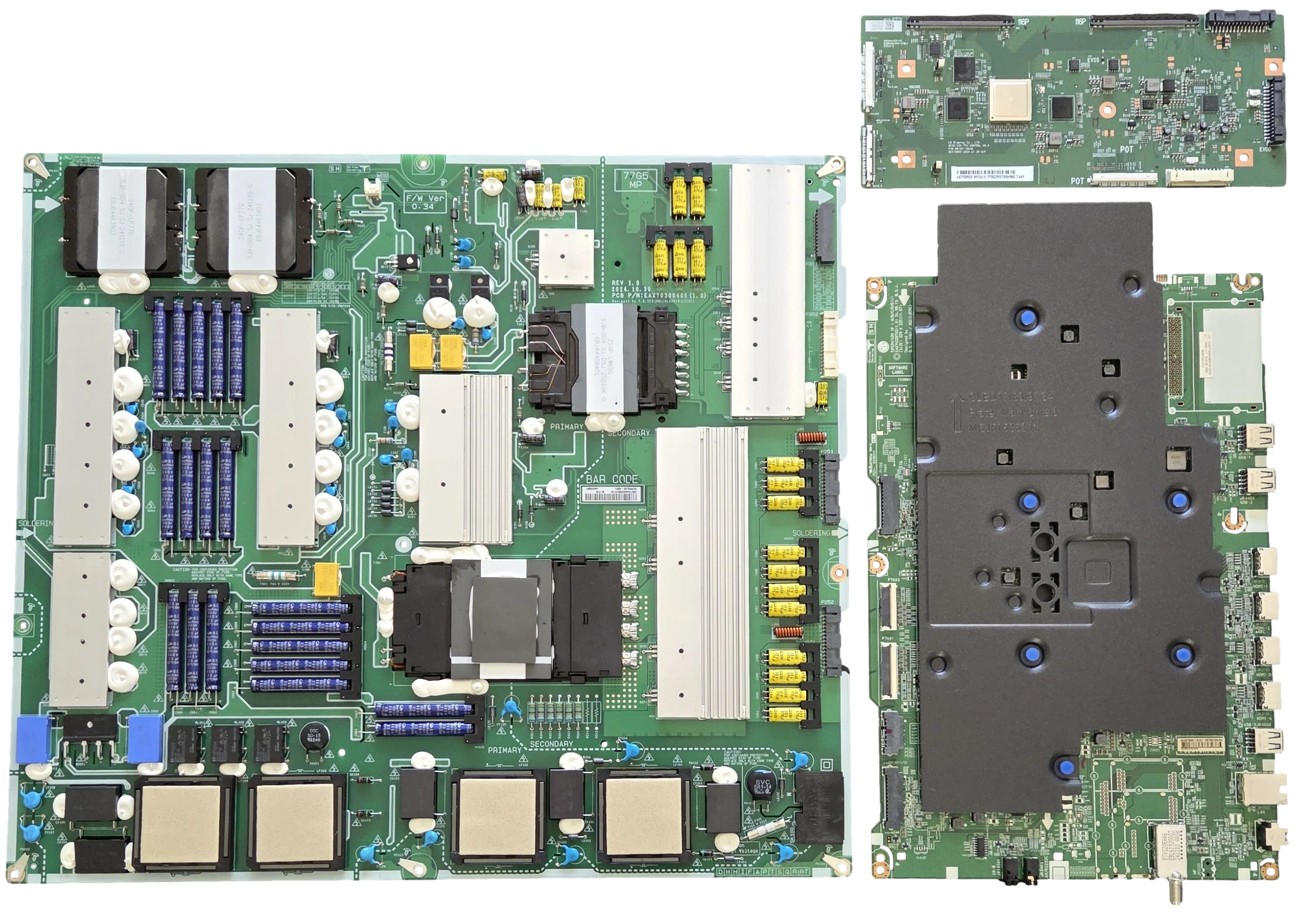 OLED77G5WUA LG TV Repair Parts Kit, EBT30125702 Main Board, EBR44420901 Power Supply, 6871L-8000A T-Con, OLED77G5WUA.DUSQLJR, OLED77G5WUA