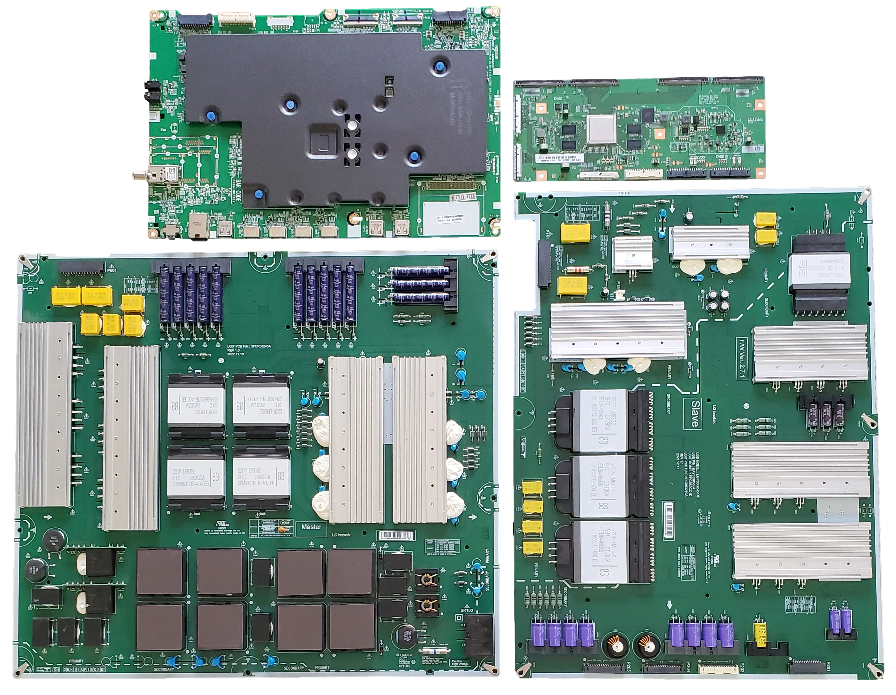 OLED83G3PUA LG TV Repair Parts Kit, EBT67523303 Main Board, EAY65905503 Power Supply, EAY65905504 Power Supply, 6871L-4399B T-Con, OLED83G3PUA
