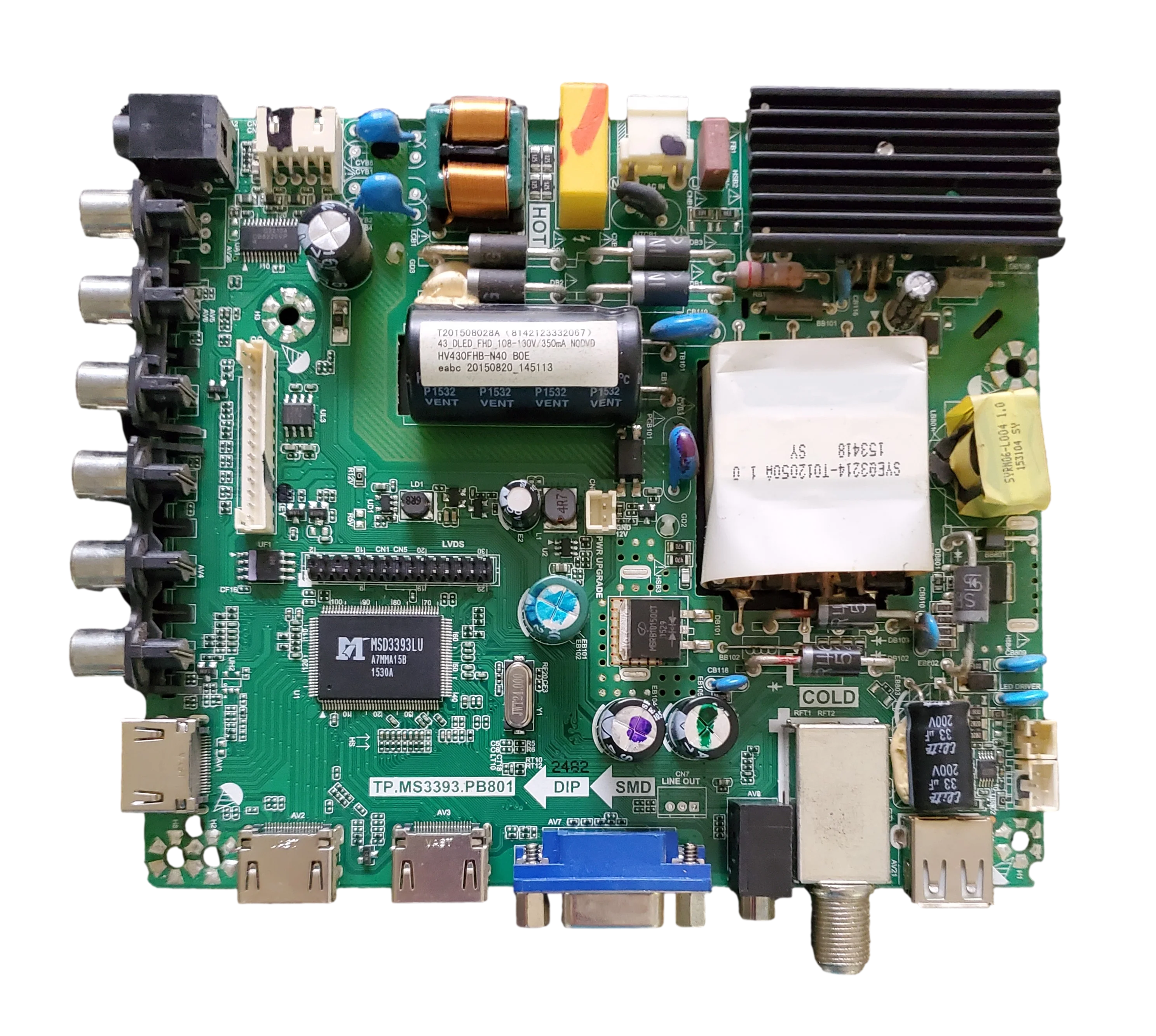PLDED4331A-A1509-MAIN ProScan Main Board, 8142123332067, TP.MS3393.PB801, PLDED4331A