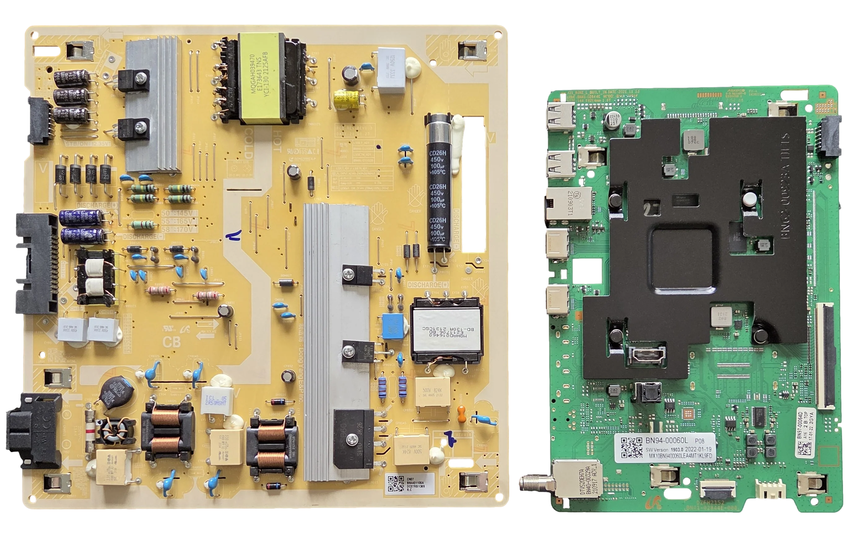 QN50Q6DAAFXZA Samsung TV Repair Parts Kit, BN94-00060L Main Board, BN44-01100A Power Supply, QN50Q6DAAFXZA AA13, QN50Q6DAAFXZA