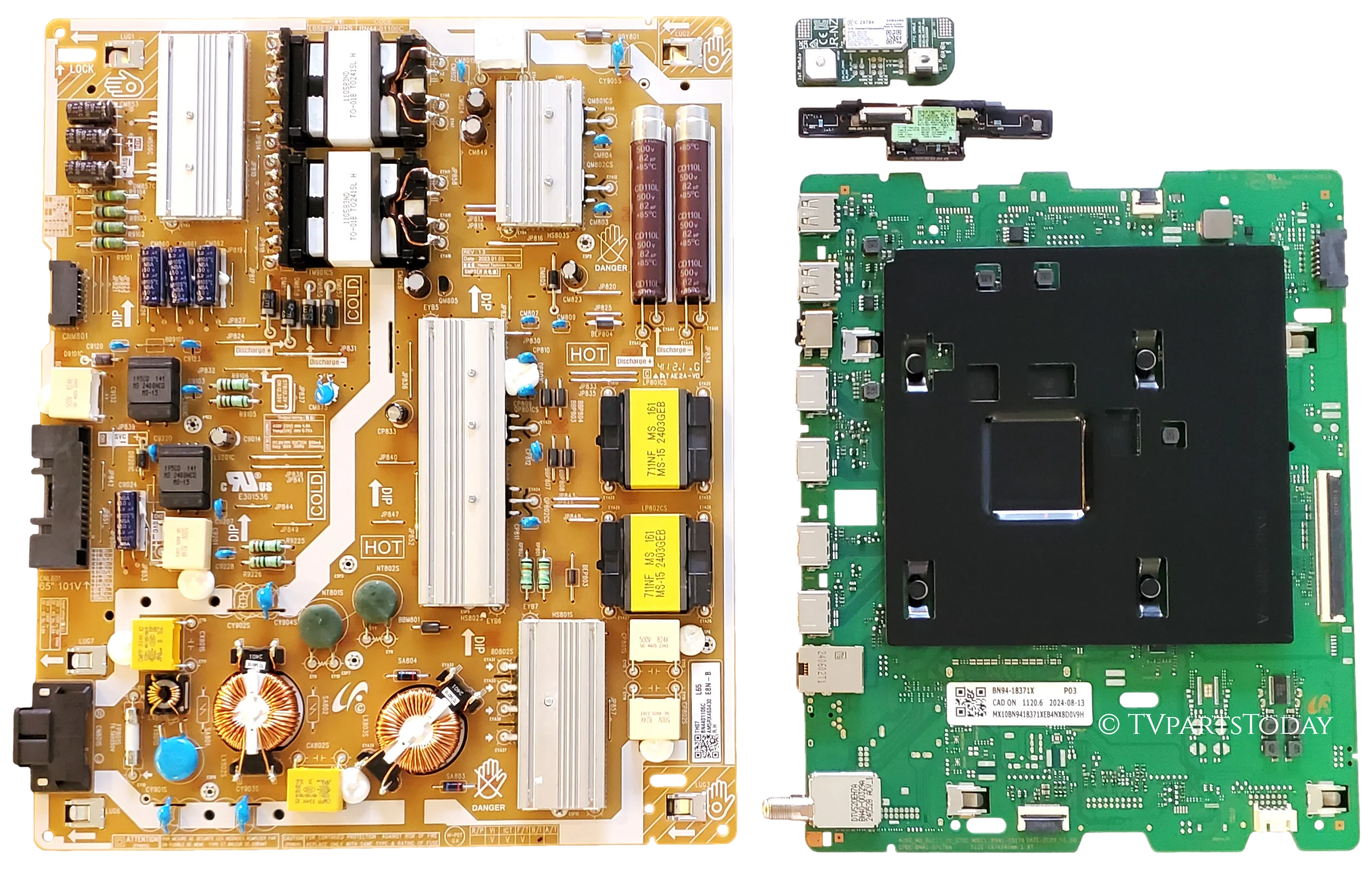 QN65Q70DAFXZA Samsung TV Repair Parts Kit, BN94-18371X Main Board, BN44-01106C Power Supply, BN59-01402A Wifi, BN59-01435A HUB, QN65Q70DAFXZA, QN65Q72DDFXZA