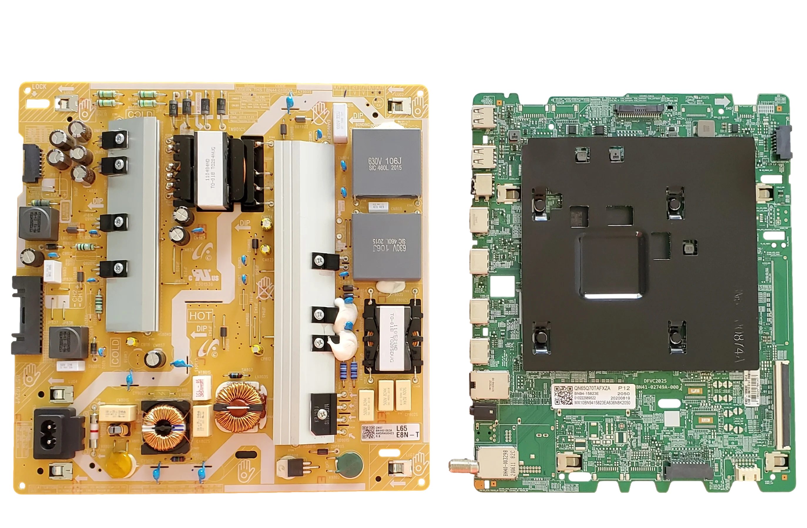 QN65Q70TAFXZA Samsung TV Repair Parts Kit, BN94-15823E Main Board, BN44-01063A Power Supply, QN65Q70TAFXZA CC03, QN65Q70TAFXZA