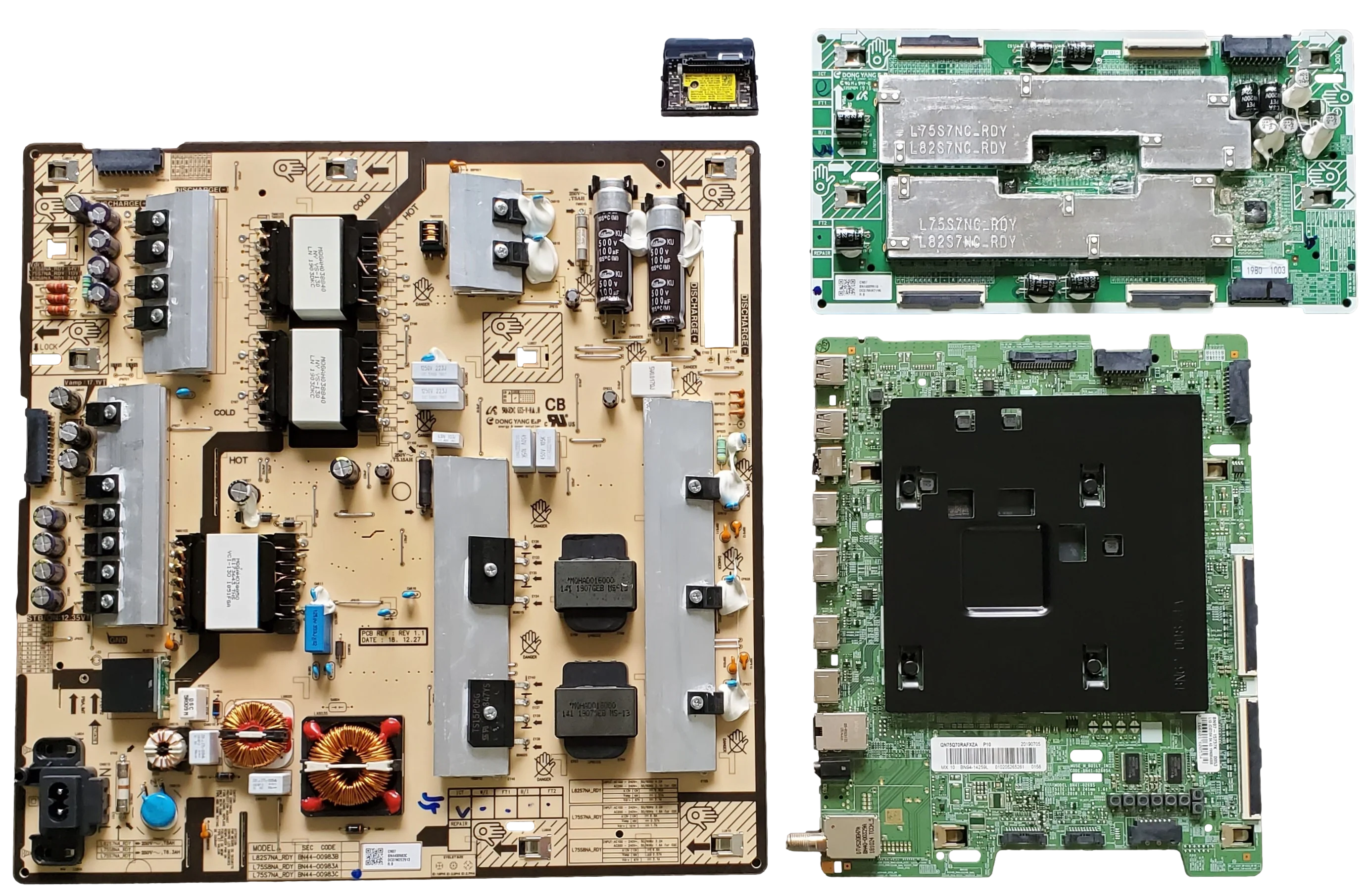 QN75Q70RAFXZA Samsung TV Repair Parts Kit, BN94-14259L Main Board, BN44-00983C Power Supply, BN44-00991B LED Driver, BN59-01314A Wifi, QN75Q70RAFXZA FA01, QN75Q70RAFXZA