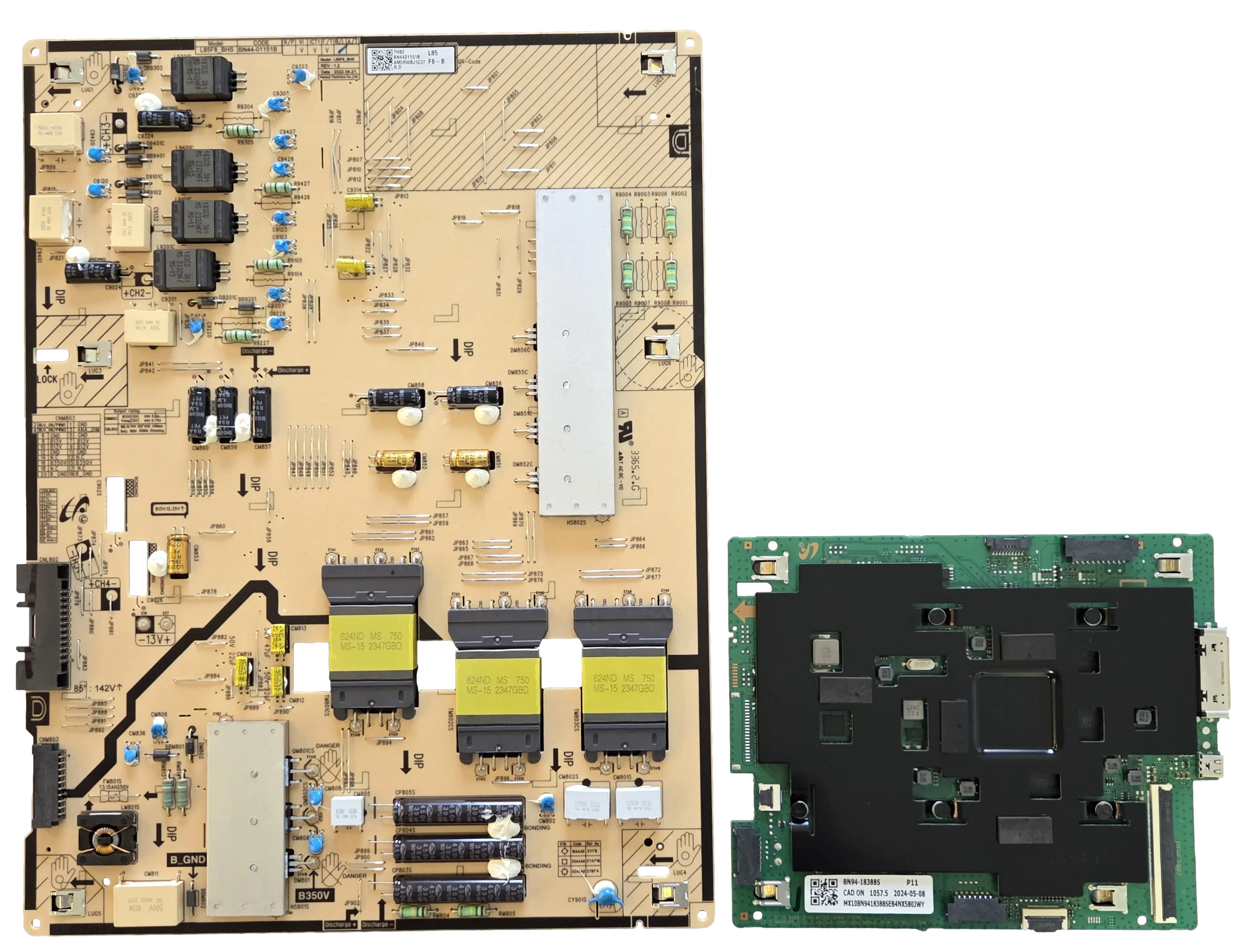 QN85LS03DDFXZA Samsung TV Repair Parts Kit, BN94-18388S Main Board, BN44-01151B Power Supply, QN85LS03DDFXZA