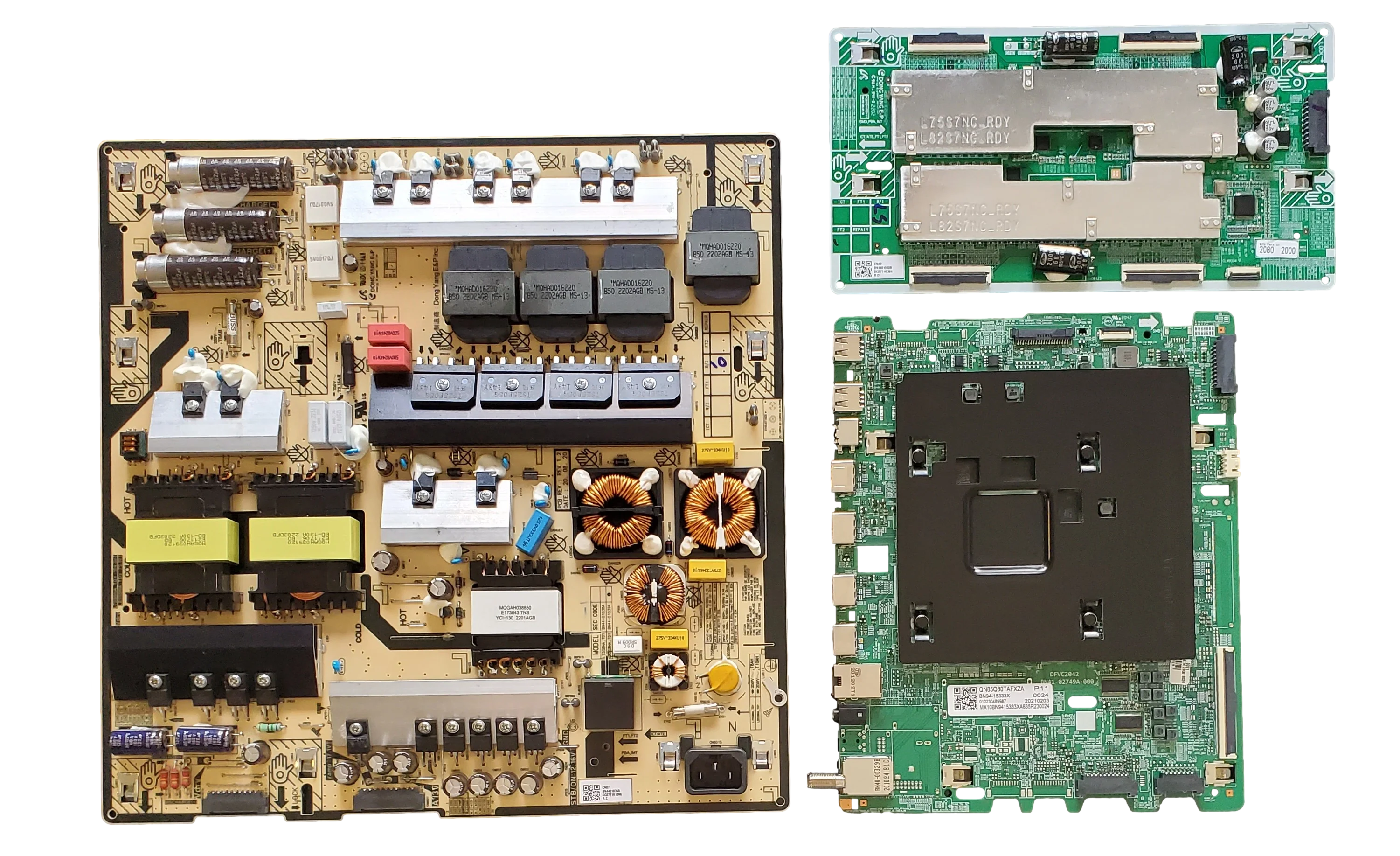 QN85Q80TAFXZA Samsung TV Repair Parts Kit, BN94-15333X Main Board, BN44-01039A Power Supply, BN44-01040B LED Driver, QN85Q80TAF, QN85Q80TAFXZA
