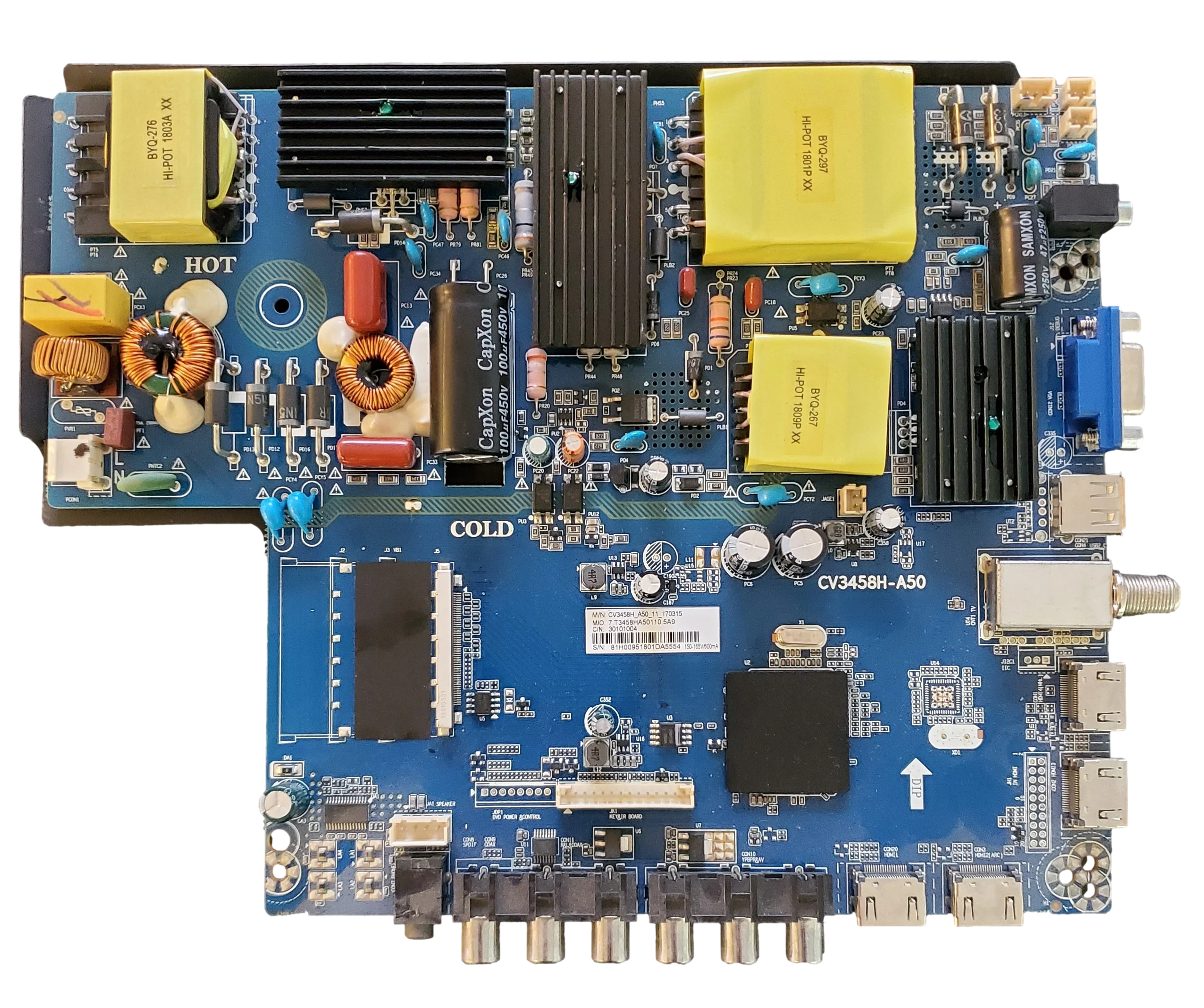 RTU5540-C-Main RCA Main Board, CV3458H-A50, 30101004, LC546PU2L01, RTU5540-C