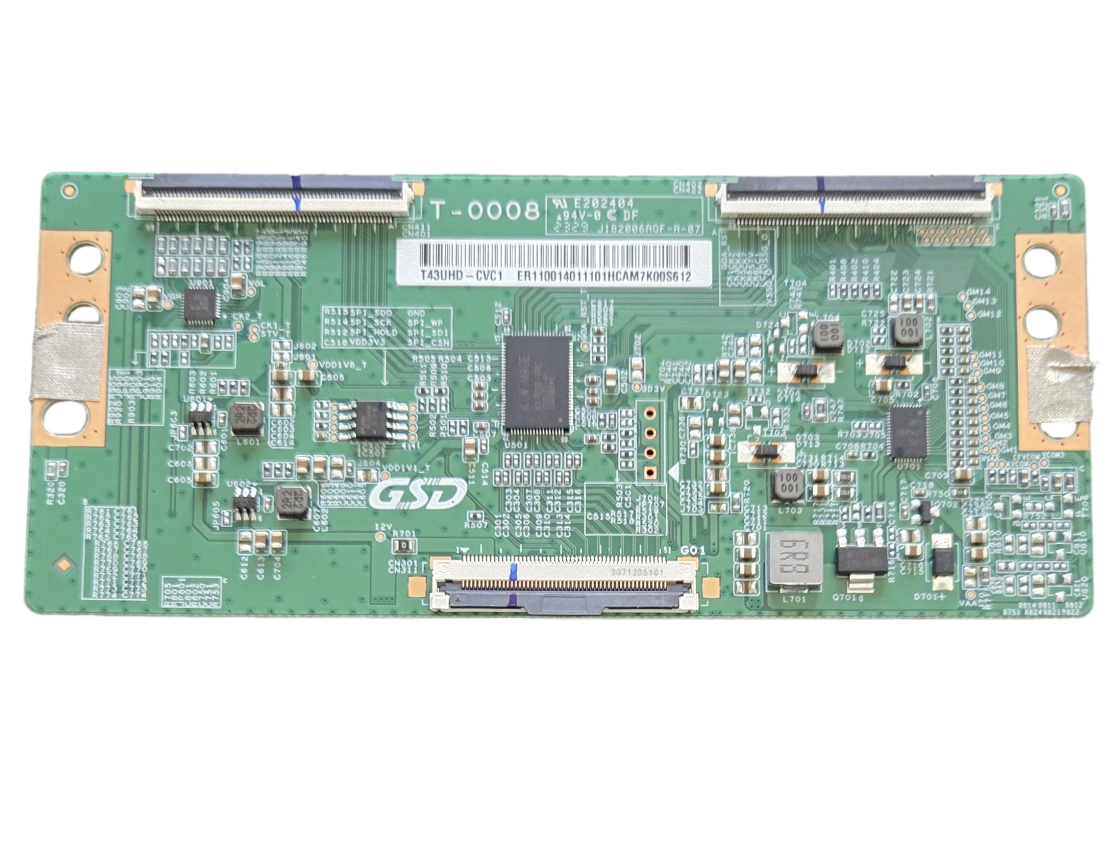T43UHD-CVC1 Onn T-Con Board, T-0008, 100012584