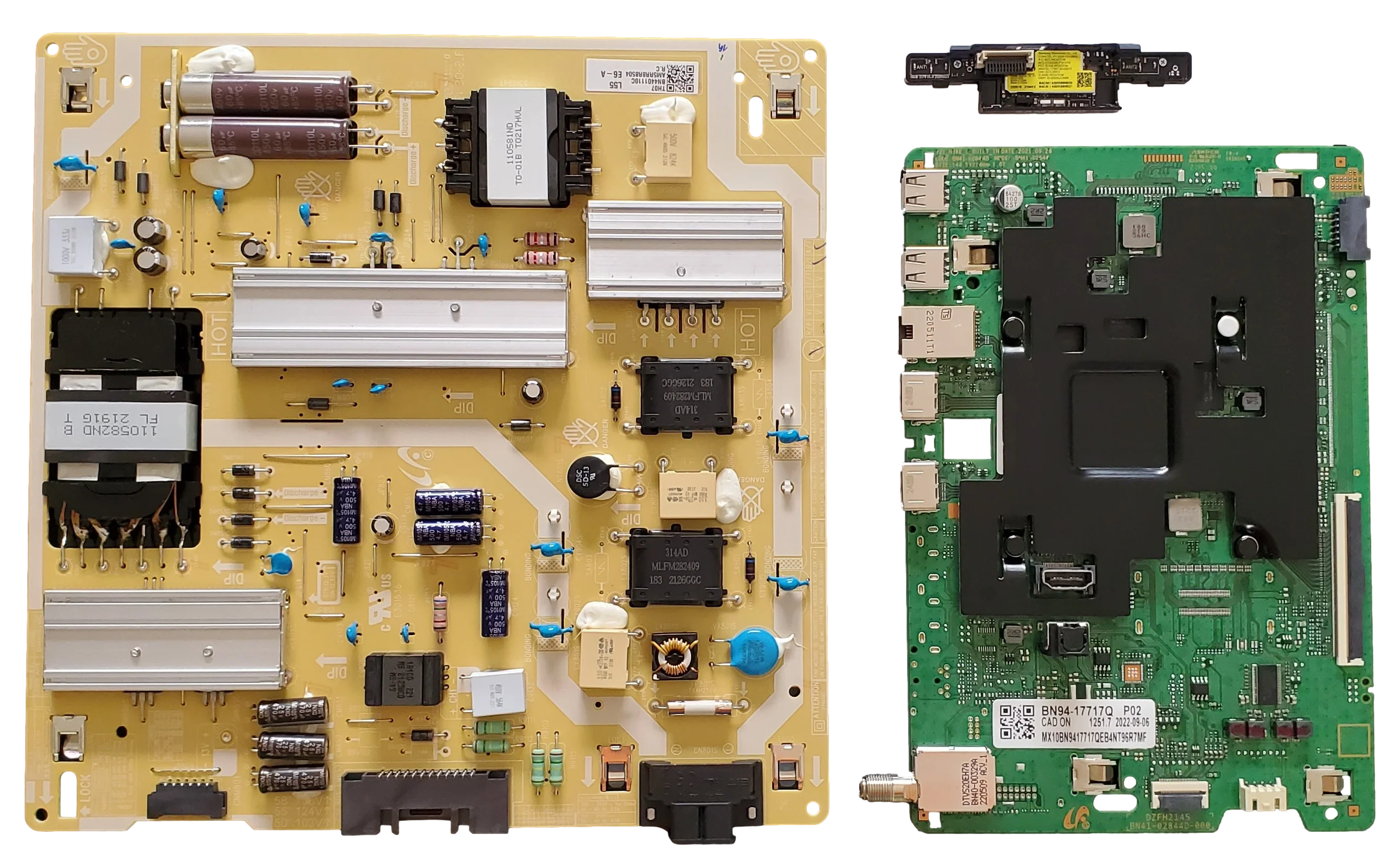 UN50AU8000FXZA Samsung TV Repair Parts Kit, BN94-17717Q Main Board, BN44-01110C Power Supply, UN50AU8000FXZA