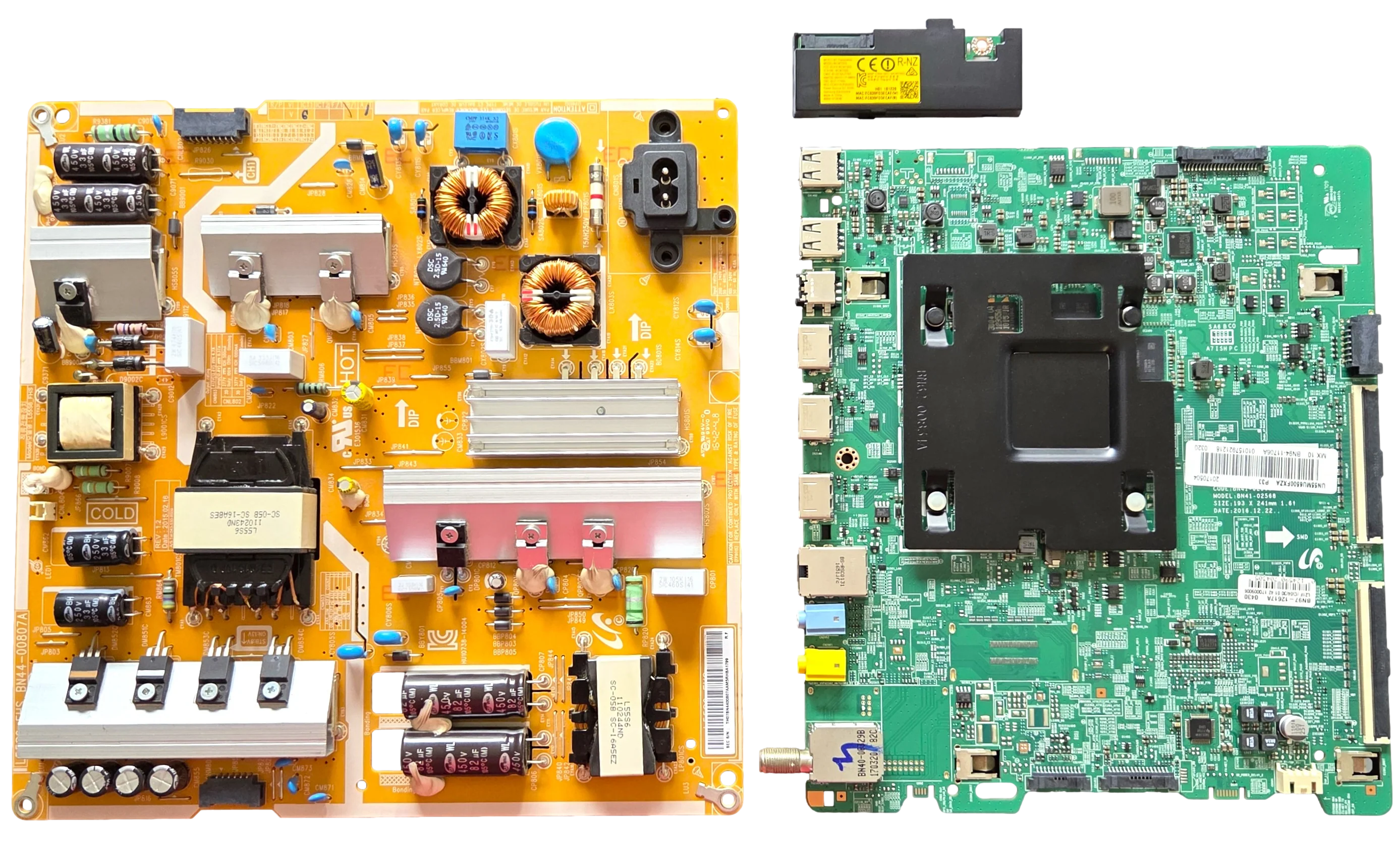 UN55MU6500FXZA Samsung TV Repair Parts Kit, BN94-11706A Main Board, BN44-00807A Power Supply, BN59-01264A Wifi, UN55MU6500FXZA FA01, UN55MU6500FXZA