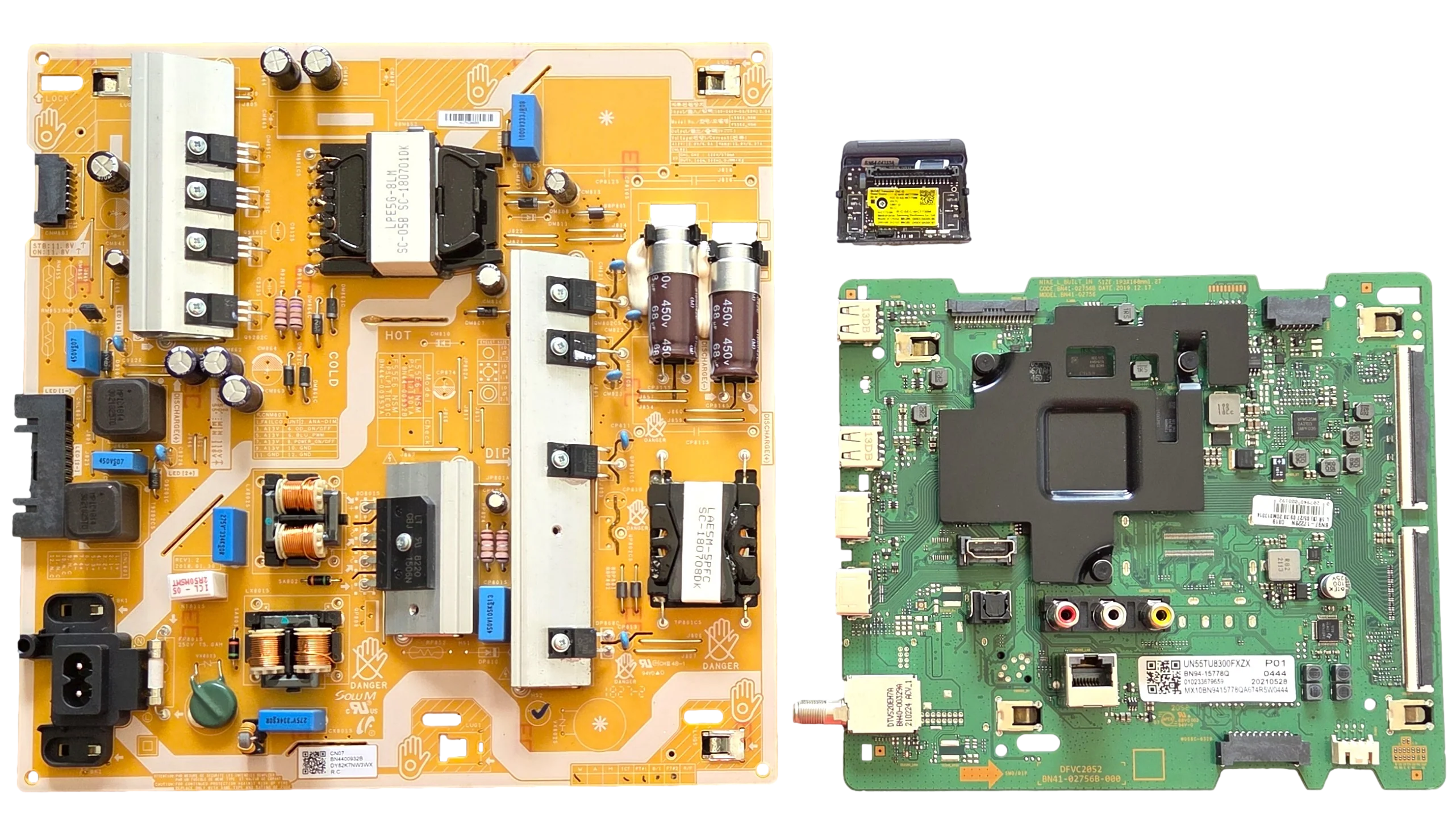 UN55TU8300FXZA Samsung TV Repair Parts Kit, BN94-15778Q Main Board, BN44-00932B Power Supply, BN59-01342A Wifi, UN55TU8300FXZA FA01, UN55TU8300FXZA