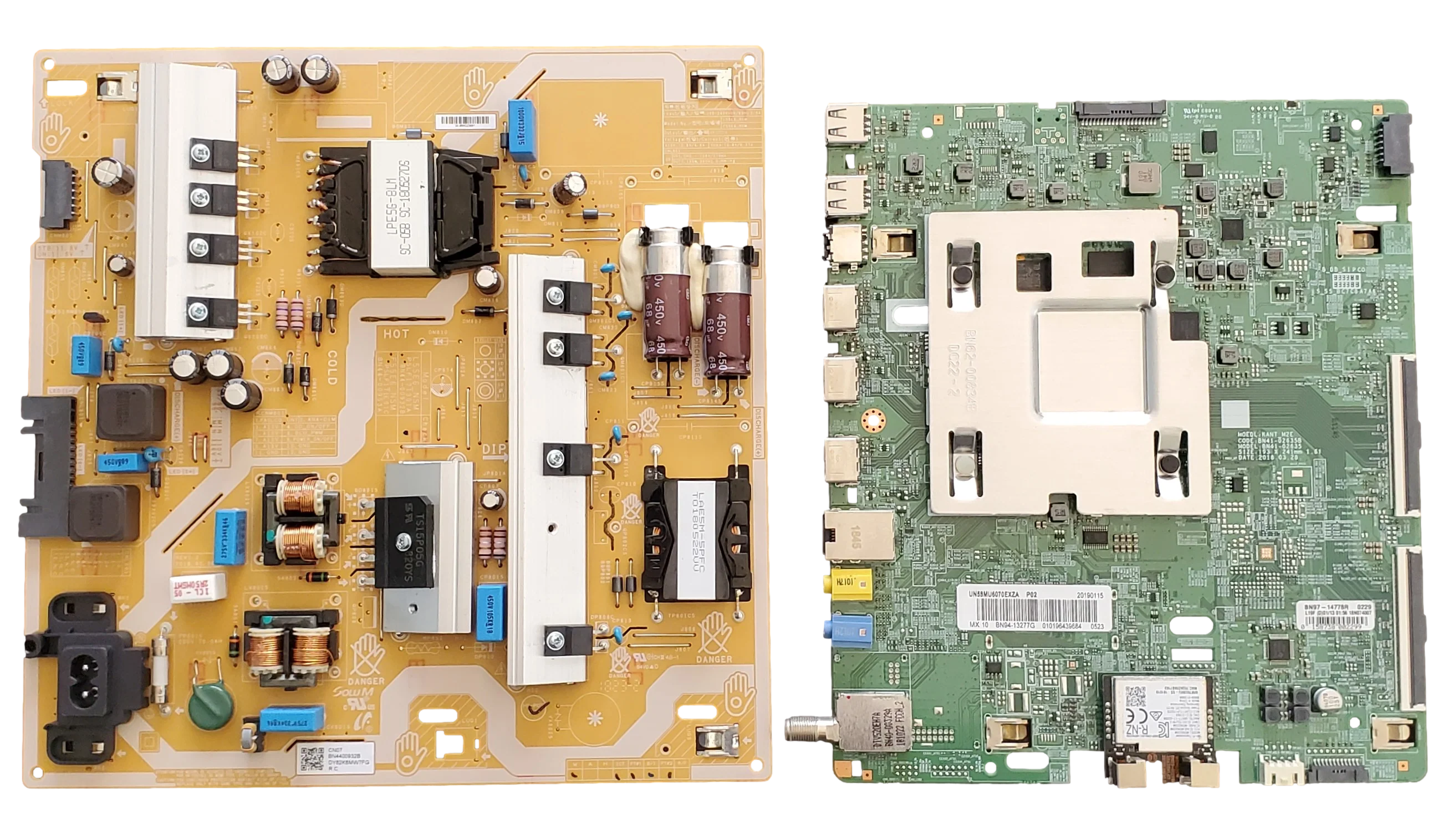UN58MU6070EXZA Samsung TV Repair Parts kit, BN94-13277G Main Board, BN44-00932B Power Supply, UN58MU6070EXZA