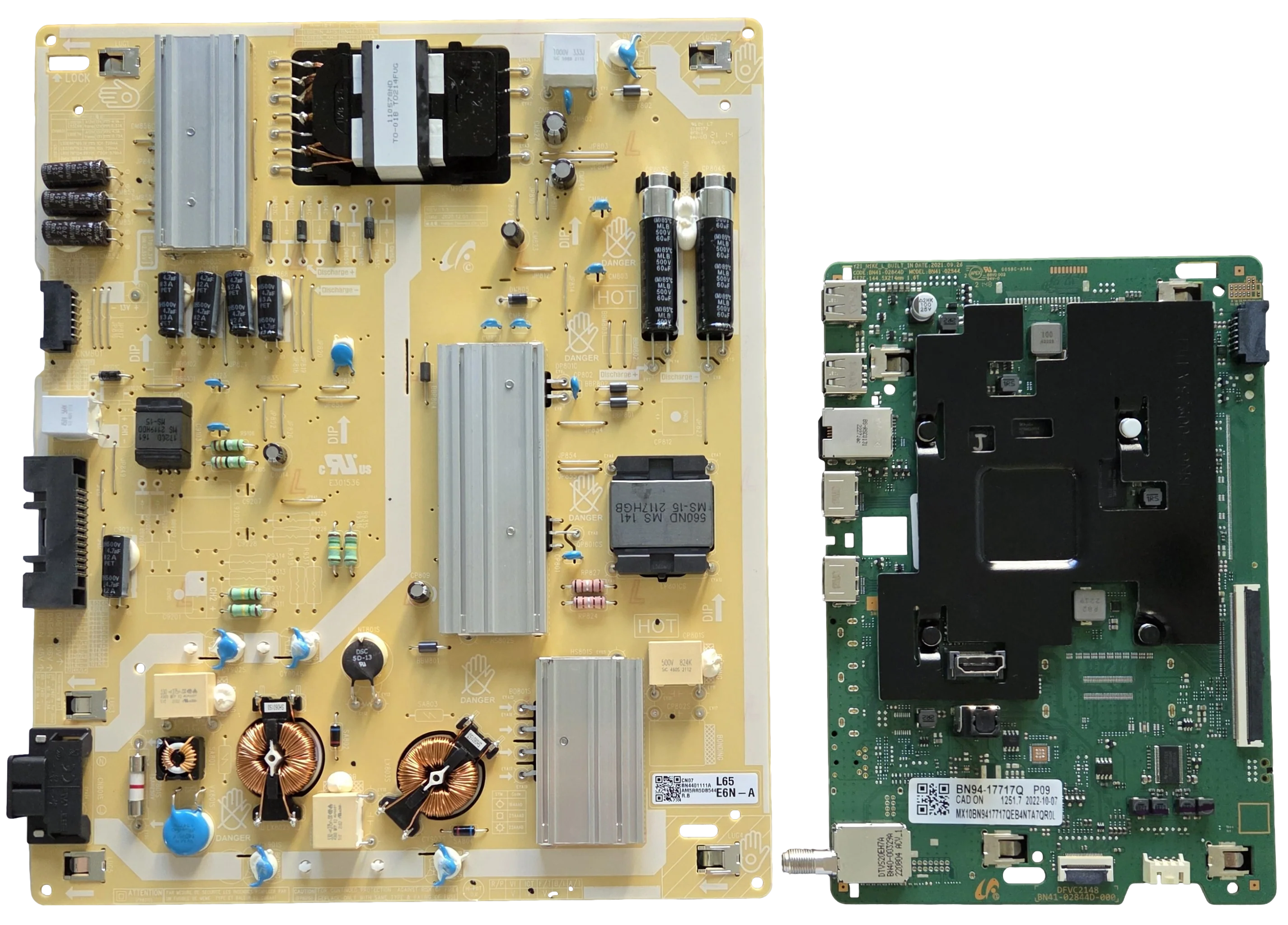 UN65AU8000FXZA Samsung TV Repair Parts Kit, BN94-17717Q Main Board, BN44-01111A Power Supply, UN65AU8000FXZA WA28, UN65AU8000FXZA